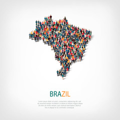 people map country brazil vector