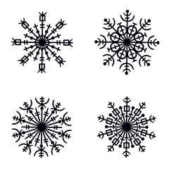 Obraz premium set of decorative openwork snowflakes