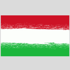 National Hungary Grunge Flag Isolated on Grey Background