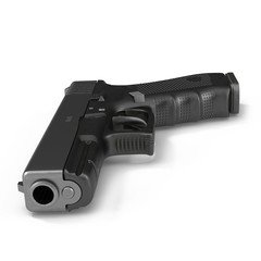 Automatic 9mm handgun pistol isolated on white. 3D illustration