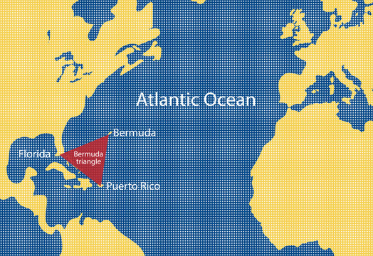 Vector Map Of The Bermuda Triangle.