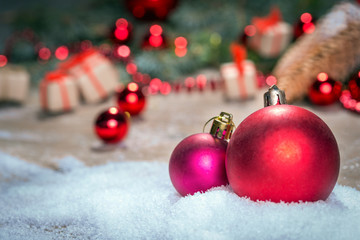 Fototapeta na wymiar Christmas background with decorations