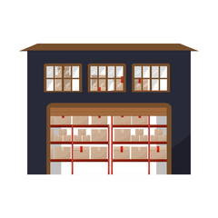 big storage cellar with multiple package vector illustration