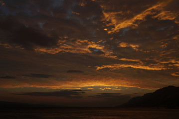 Spectacular sky over sea