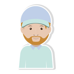 silhouette dispatcher with uniform in pastel color vector illustration