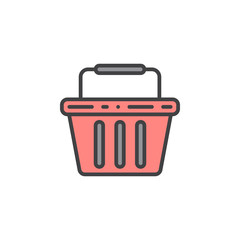 Shopping basket line icon, filled outline vector sign, linear colorful pictogram isolated on white. logo illustration