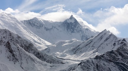 Fototapeta na wymiar Mount Khangsar Kang (Roc Noir), Annapurna range