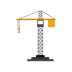 colorfull silhouette construction tower crane vector illustration