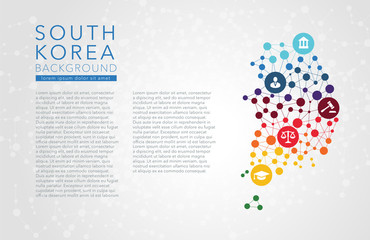 South Korea dotted vector background