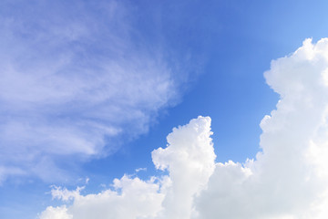 Naklejka na ściany i meble soft and huge clouds on blue sky