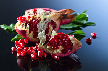  pomegranate with leaves
