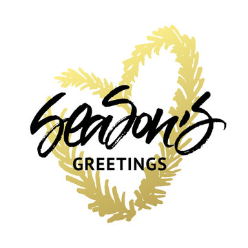 Season's Greetings Christmas and New Year greeting card