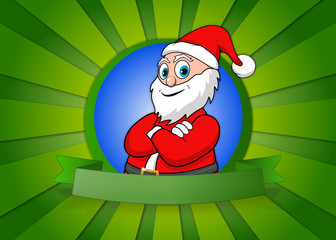 Santa Hintergrund mit Strahlen grün
