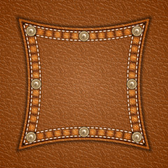Leather square patch