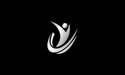 Fototapeta na wymiar Human character vector logo 