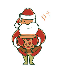 Vector Illustration of Santa Claus with gifts in his hand