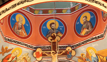Frescoes of an Interior of the Orthodox Church in Macedonia