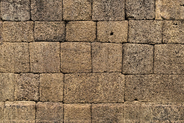 Stone block wall, Pre Rup Temple, Siem Reap, Angkor, Cambodia