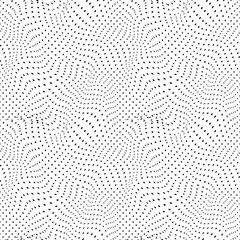 Black curved dots, abstract seamless pattern