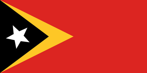 Official vector flag of East Timor . Democratic Republic of Timor-Leste .