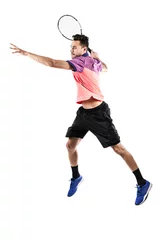 Foto op Plexiglas Young man  playing tennis © takoburito