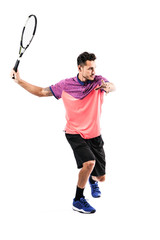 Young man playing tennis