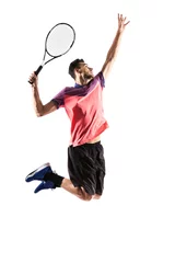 Foto op Plexiglas Young man  playing tennis © takoburito