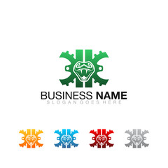 Snake Gear Colorful - Vector Logo Icon