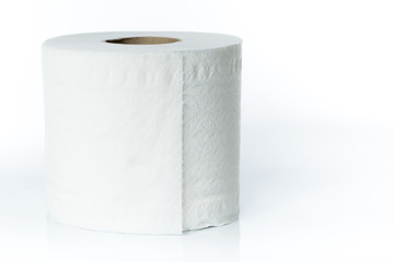 White Towel Roll on White background