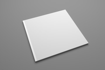 Blank 3D illustration square brochure cover mockup