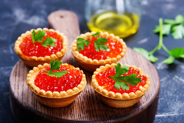 tartalets with seafood