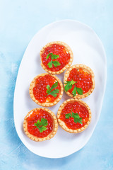 tartalets with seafood