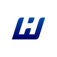 W H Negative Space - Vector Logo Icon