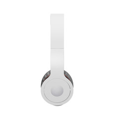 White with gray wireless headphones isolated on white 3d illustration render