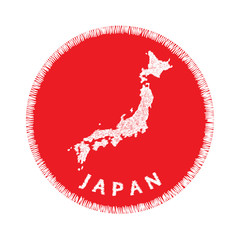japan map design for clothing. embroidery patch for fashion - 125375958