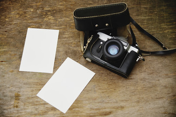 Film photo camera with print photo.