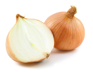 fresh bulbs of onion isolated