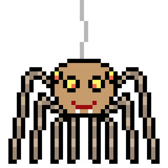 illustration design pixel art spider