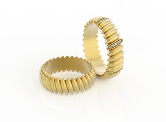 3D illustration of  Ring with Diamond. Jewelry background.