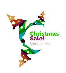 Geometric Christmas sale or promotion ad banner