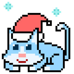 Fototapeta premium illustration pixel art pet santa