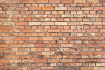 Old red brick wall background texture