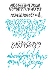 Vector alphabet. Hand drown letters. Duo brush rush fonts