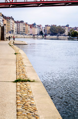 Quai Saint Vincent sur la Saône à Lyon