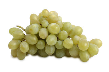 Fresh grapes on white background