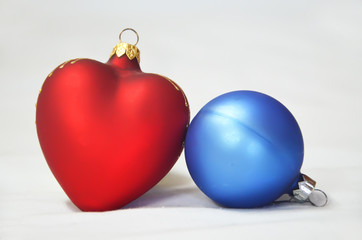 Christmas heart and blue ball