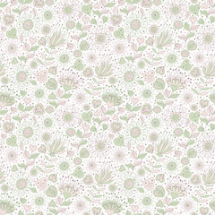 Summer seamless background with flowers
