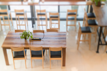 Interior of street coffee shop