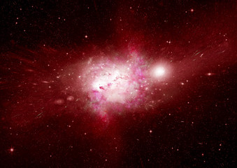 Fototapeta premium Stars, dust and gas nebula in a far galaxy