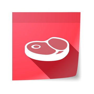 Isolated sticky note with  a steak icon